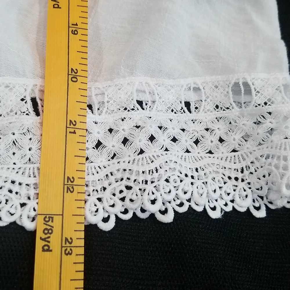 Zac & Rachel Square Neckline Short Sleeves White Top. Size PL - Picture 11 of 12